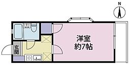 エーデルヴァイス 1階1Kの間取り