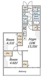 間取図画像 2LDK