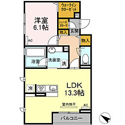 Maison桜の杜 1LDKの間取図画像