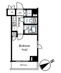 ルーブル中村橋弐番館 1Kの間取図画像
