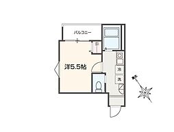 MELLAS尾久 1Kの間取図画像