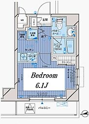 メインステージ大山 1Kの間取図画像