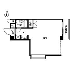 プレール中野坂上 ワンルームの間取図画像