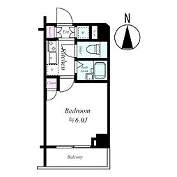 シンシア早稲田南 1Kの間取図画像