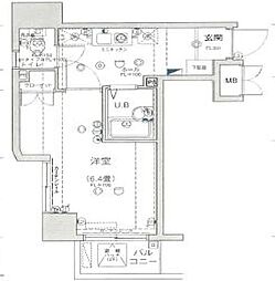 エクセリア早稲田1 1Kの間取図画像