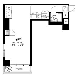 ペガサスマンション恵比寿 ワンルームの間取図画像