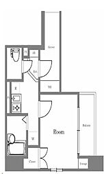 マルベリーラグーン勝どき 1Kの間取図画像