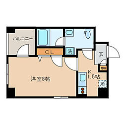 ラ・ファミーユ 1Kの間取図画像