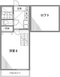 グランデハナブサ2 1Kの間取図画像