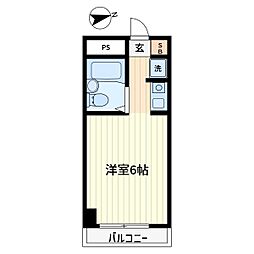 藤和シティスクエア桜上水 ワンルームの間取図画像
