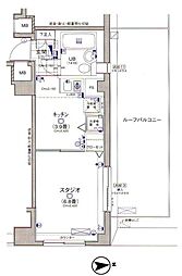 日神デュオステージ笹塚西館 1Kの間取図画像