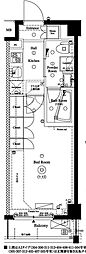 AXAS西馬込アジールコート 1Kの間取図画像