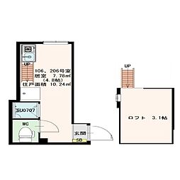 Stage中野3 ワンルームの間取図画像