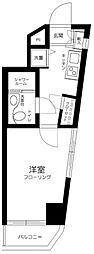 スカイコート新宿曙橋 1Kの間取図画像