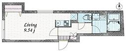 ブランシェ中野2 ワンルームの間取図画像