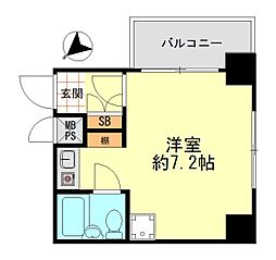 ライオンズマンション三鷹さくら通り ワンルームの間取図画像