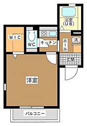 パルコート信濃町 1Kの間取図画像