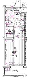 GALAHILLS武蔵小山 1Kの間取図画像