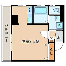 ライズ東玉川 ワンルームの間取図画像