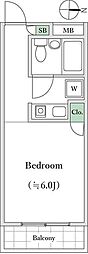 スカイコート新宿7 ワンルームの間取図画像
