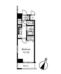 シンシア日本橋新川 1Kの間取図画像