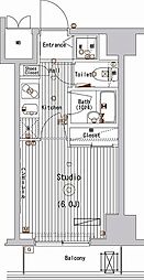 ガーラ・シティ深川森下 1Kの間取図画像