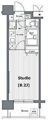 グランド・ガーラ代田橋 1Kの間取図画像