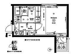 AXASガレリアレジデンス東高円寺 1Kの間取図画像