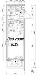 AXAS上板橋 1Kの間取図画像