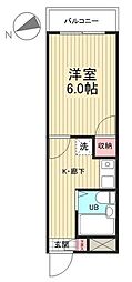 フレール 1Kの間取図画像
