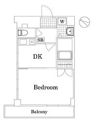 ガラ・シティ高井戸 1DKの間取図画像