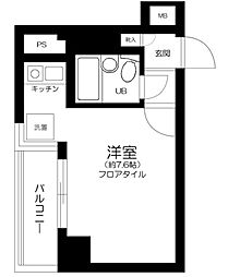 ヴェラハイツ蔵前 ワンルームの間取図画像