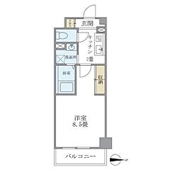 ドミール平和台 1Kの間取図画像