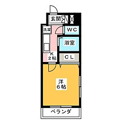 スカイコート日本橋浜町2 1Kの間取図画像