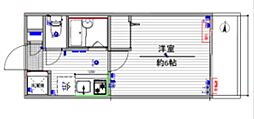 スカイコート都立家政EAST 1Kの間取図画像