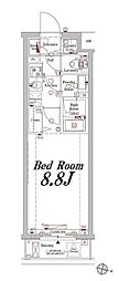 AXAS上板橋 1Kの間取図画像