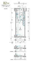 メインステージ錦糸町6エグザ 1Kの間取図画像