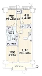 マージュ高幡不動 3LDKの間取図画像