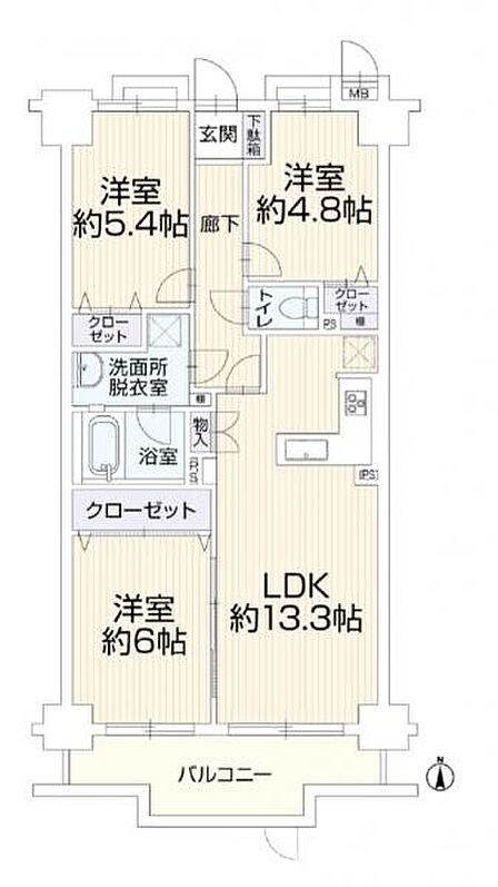 3LDK 間取り