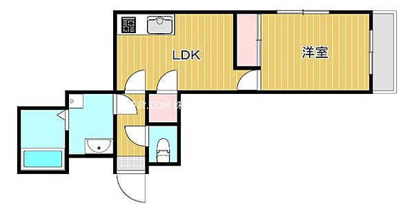 大阪府大阪市東成区深江南３丁目(賃貸マンション1LDK・1階・34.00㎡)の写真 その2