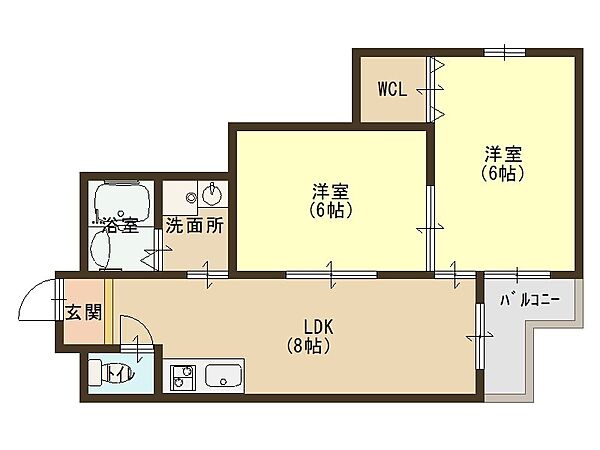 大阪府大阪市天王寺区玉造本町(賃貸マンション2LDK・4階・45.60㎡)の写真 その2