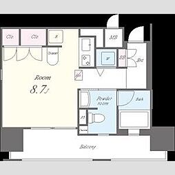Osaka Metro谷町線 四天王寺前夕陽ヶ丘駅 徒歩1分の賃貸マンション 10階ワンルームの間取り