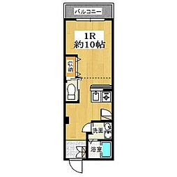 JR大阪環状線 寺田町駅 徒歩4分の賃貸マンション 3階ワンルームの間取り