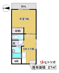 Osaka Metro中央線 深江橋駅 徒歩4分の賃貸マンション 5階1DKの間取り