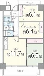 サン・フォレスト 2階2LDKの間取り