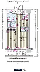 JR大阪環状線 寺田町駅 徒歩2分の賃貸マンション 10階1LDKの間取り