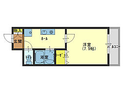 JR大阪環状線 森ノ宮駅 徒歩13分の賃貸マンション 5階1Kの間取り