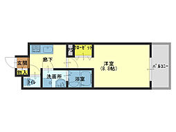 ファーストレジデンス玉造 1Kの間取図画像