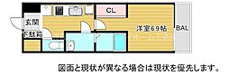 ヒルズパークサイド 1Kの間取図画像