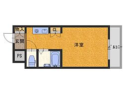 エムロード玉造 ワンルームの間取図画像